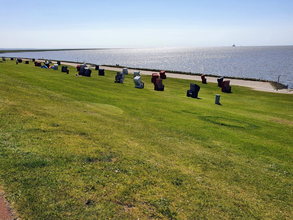 Deich Friedrichskoog Strandkörbe Fewo-Live